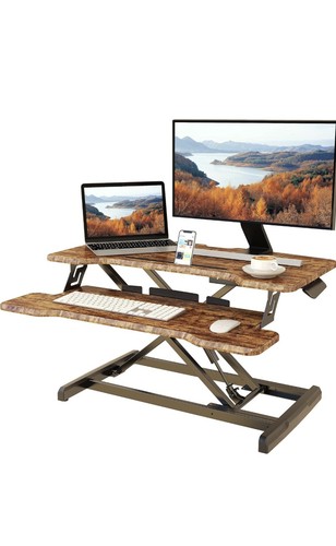 Standing desk converter with - desk,